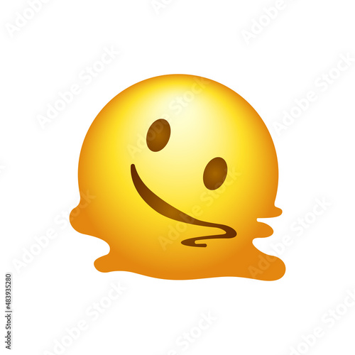Melting face social media emoji isolated on white background. Emoticon symbol modern, simple, vector, icon for website design, mobile app, ui. Vector Illustration