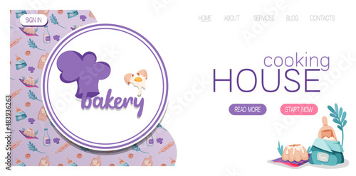 The image can be used as a template for the bakery's website page.