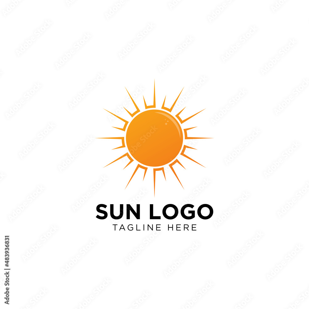 Fototapeta premium sun logo and icon vector illustration design template