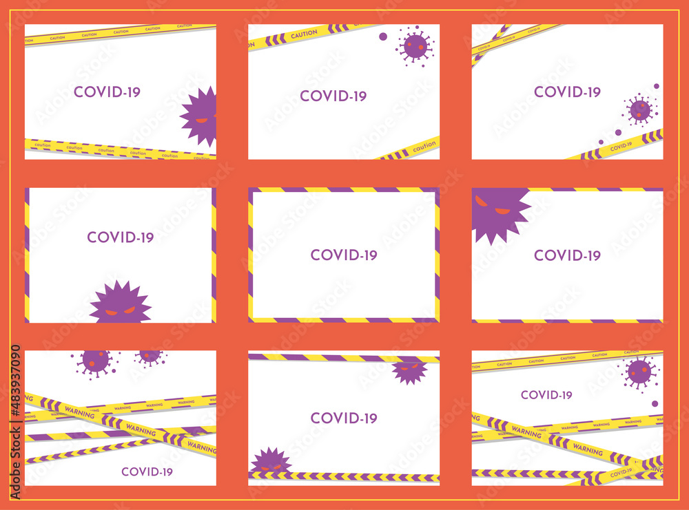 9種類のコロナウイルス　covid19テープ　フレームセット