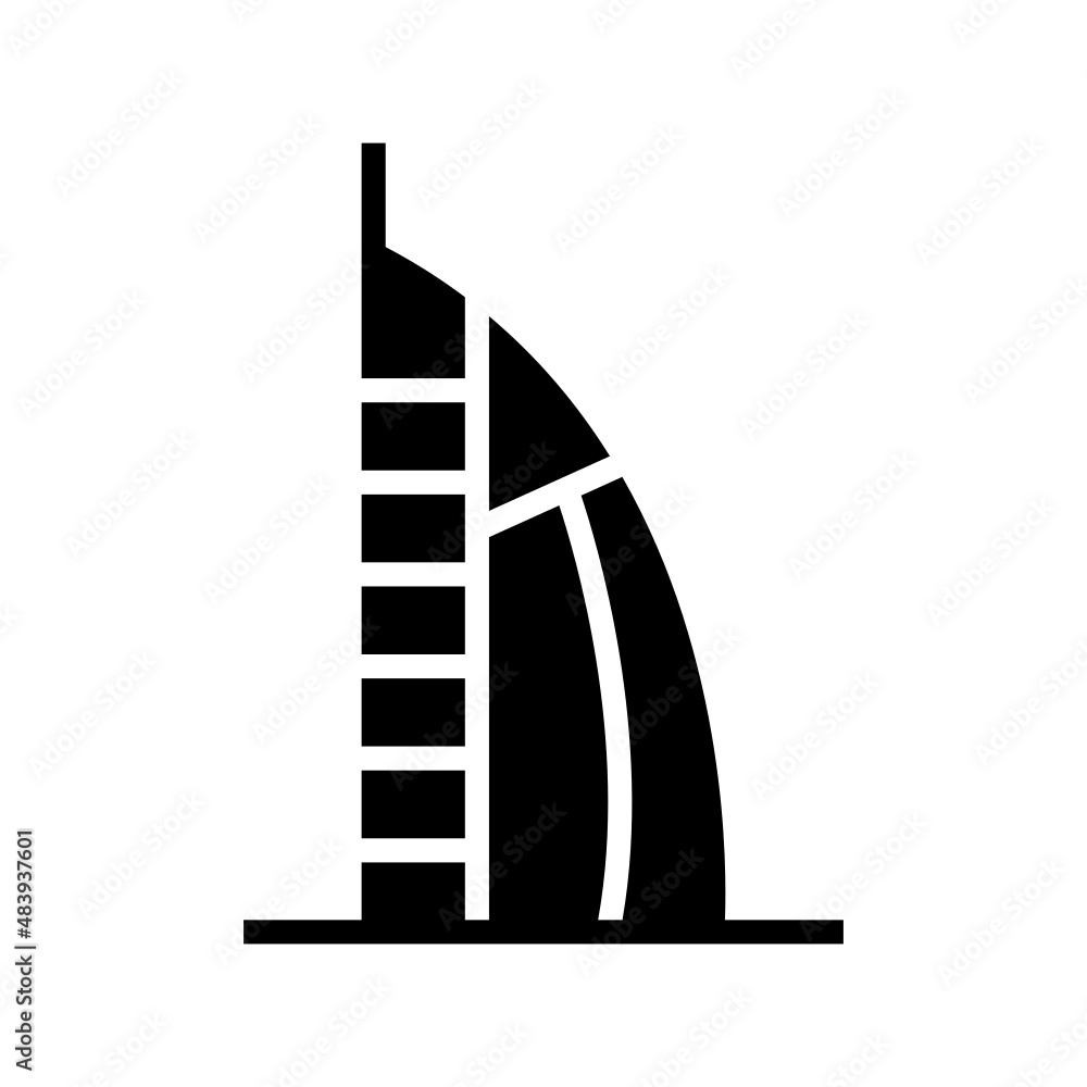 Burj Al Arab icon isolated on white background