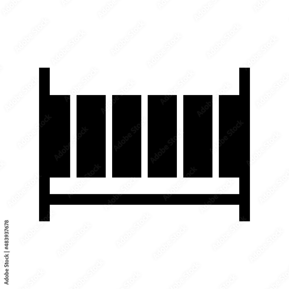 Baby Crib icon isolated on white background Baby Crib icon isolated on white background