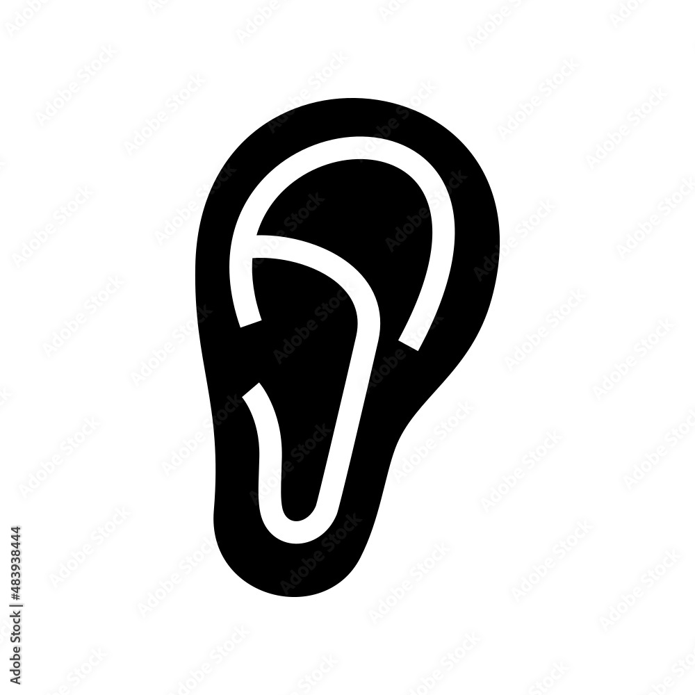 Ear icon isolated on white background Ear icon isolated on white background