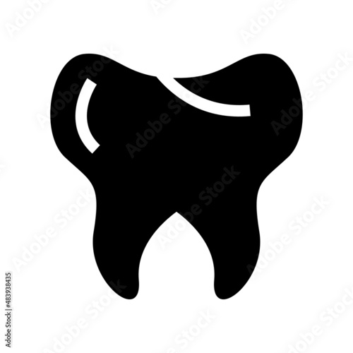 Tooth icon isolated on white background