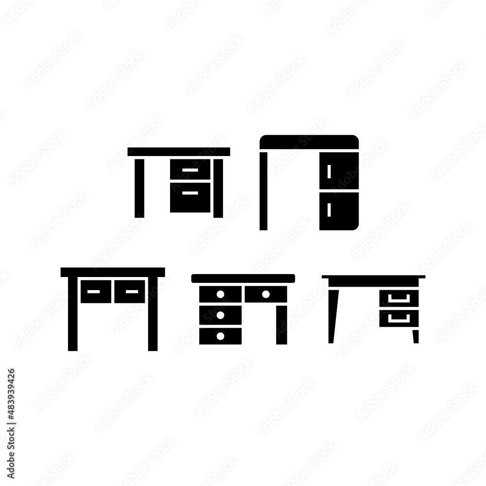 Desk set icon isolated on white background Desk set icon isolated on white background