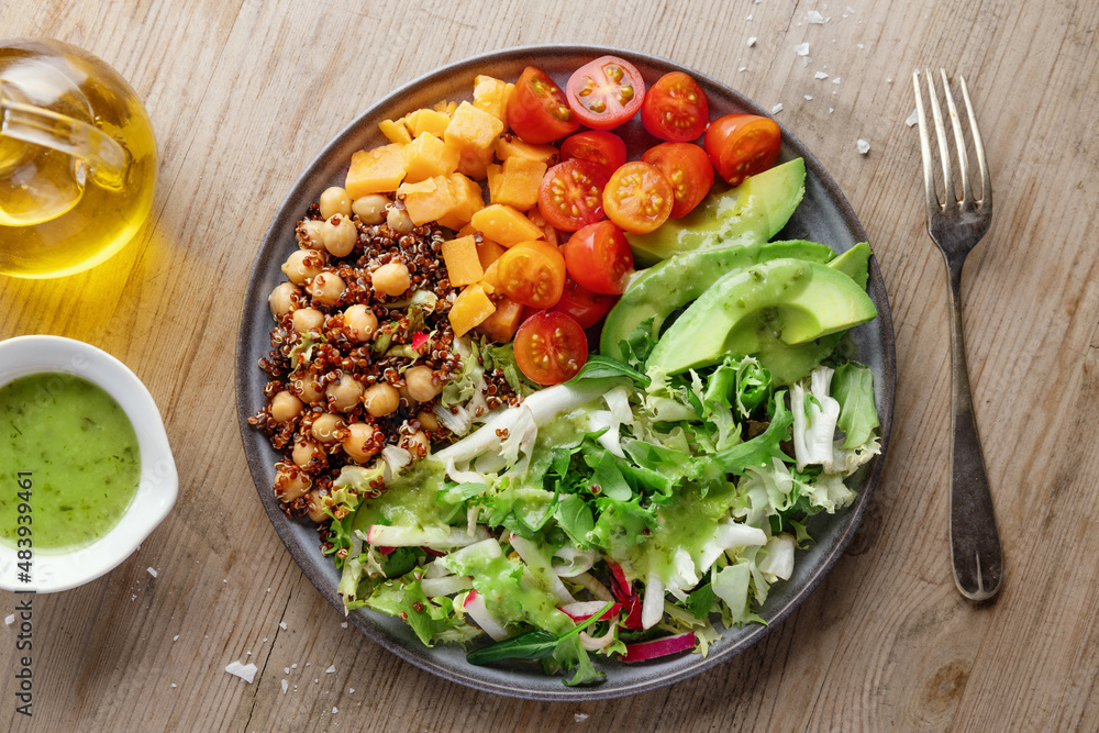 Healthy vegan buddha bowl with vegetables Healthy vegan buddha bowl with vegetables