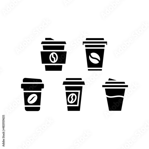 Espresso Coffee set icon isolated on white background
