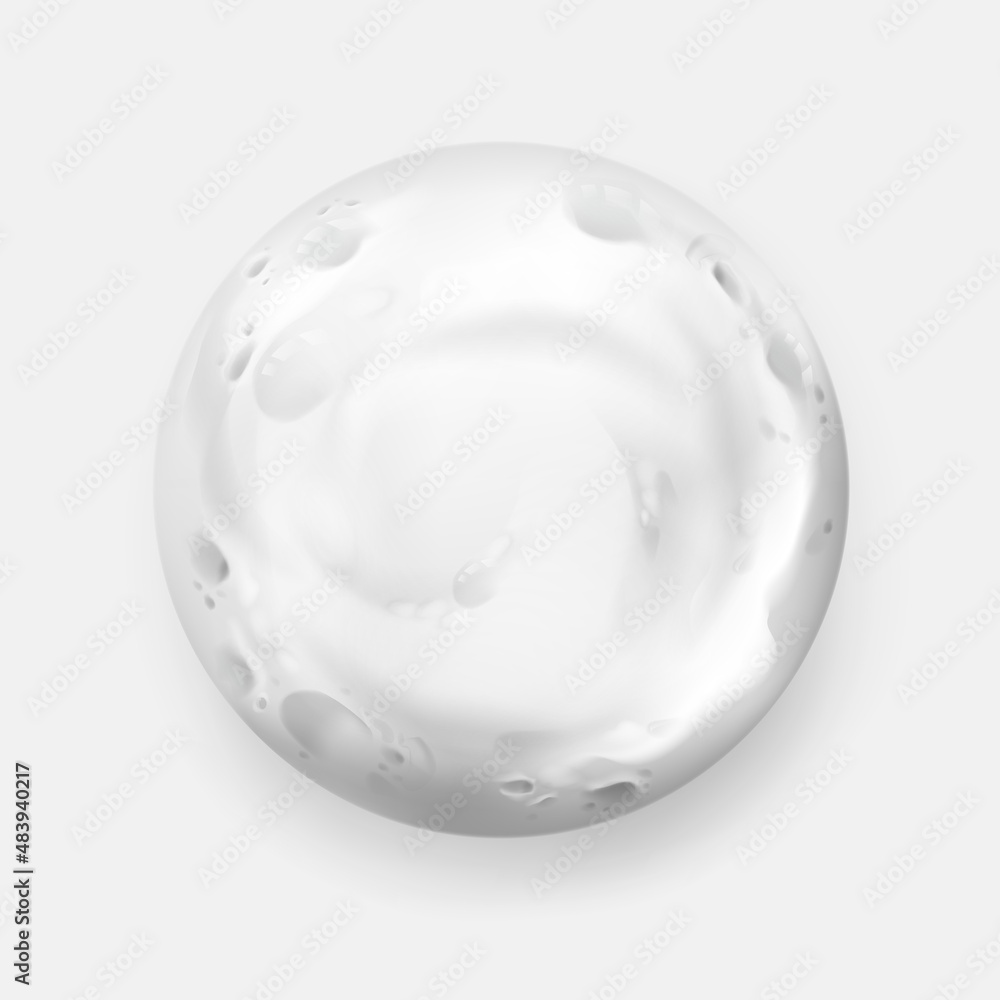 Realistic cleansers foam. Circular texture whipped cream foamed rounded pure whip mousse for shaving, cleansing face facial moisturizer Realistic cleansers foam. Circular texture whipped cream foamed rounded pure whip mousse for shaving, cleansing face facial moisturizer