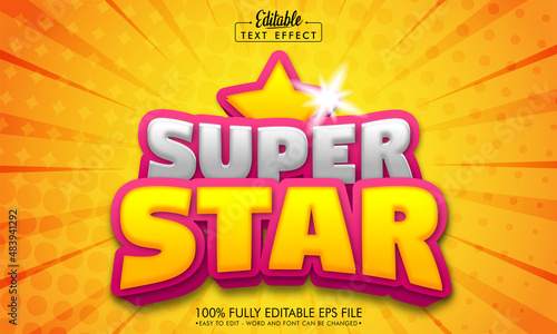 Super star 3d editable text effect