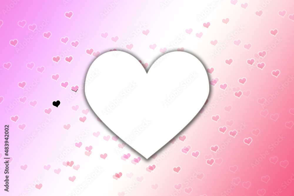 Valentine day pink background with hearts