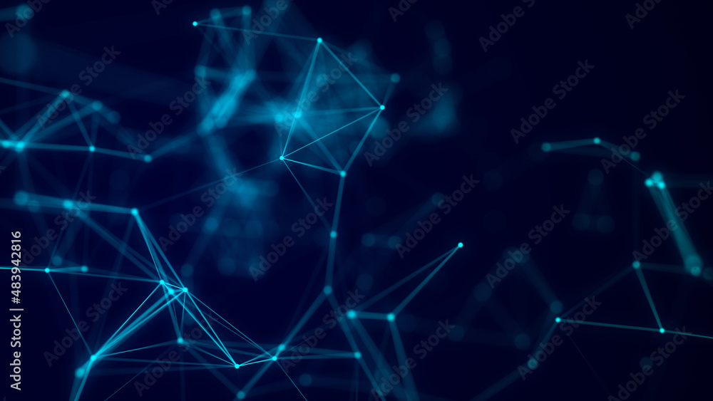 Fototapeta premium Network connection structure. Technology connect big data. Science background. Business futuristic backdrop. 3D rendering.