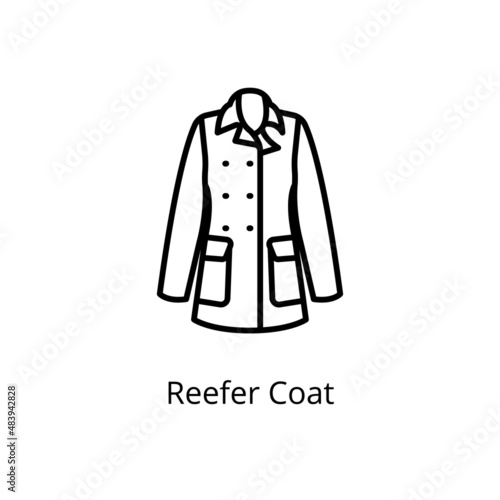 Reefer Coat icon in vector. Logotype