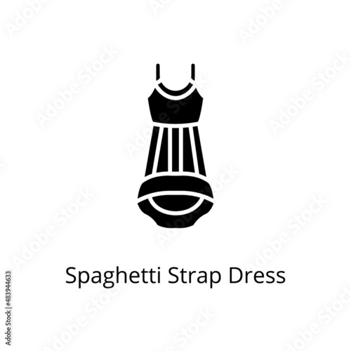 Spaghetti Strap Dress icon in vector. Logotype