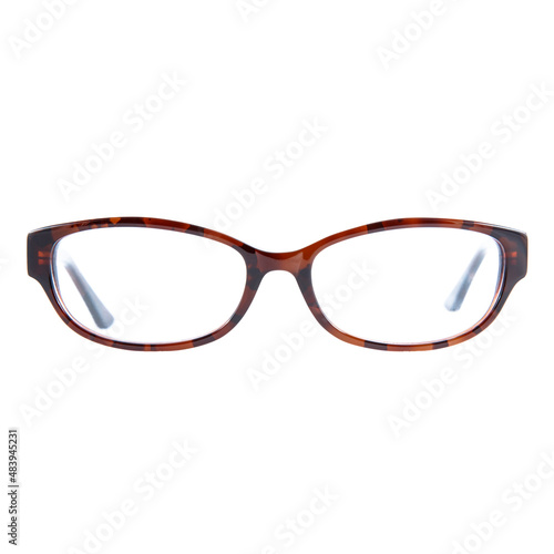 eyeglass frames on a white background. Stylish framed glasses on a white background.