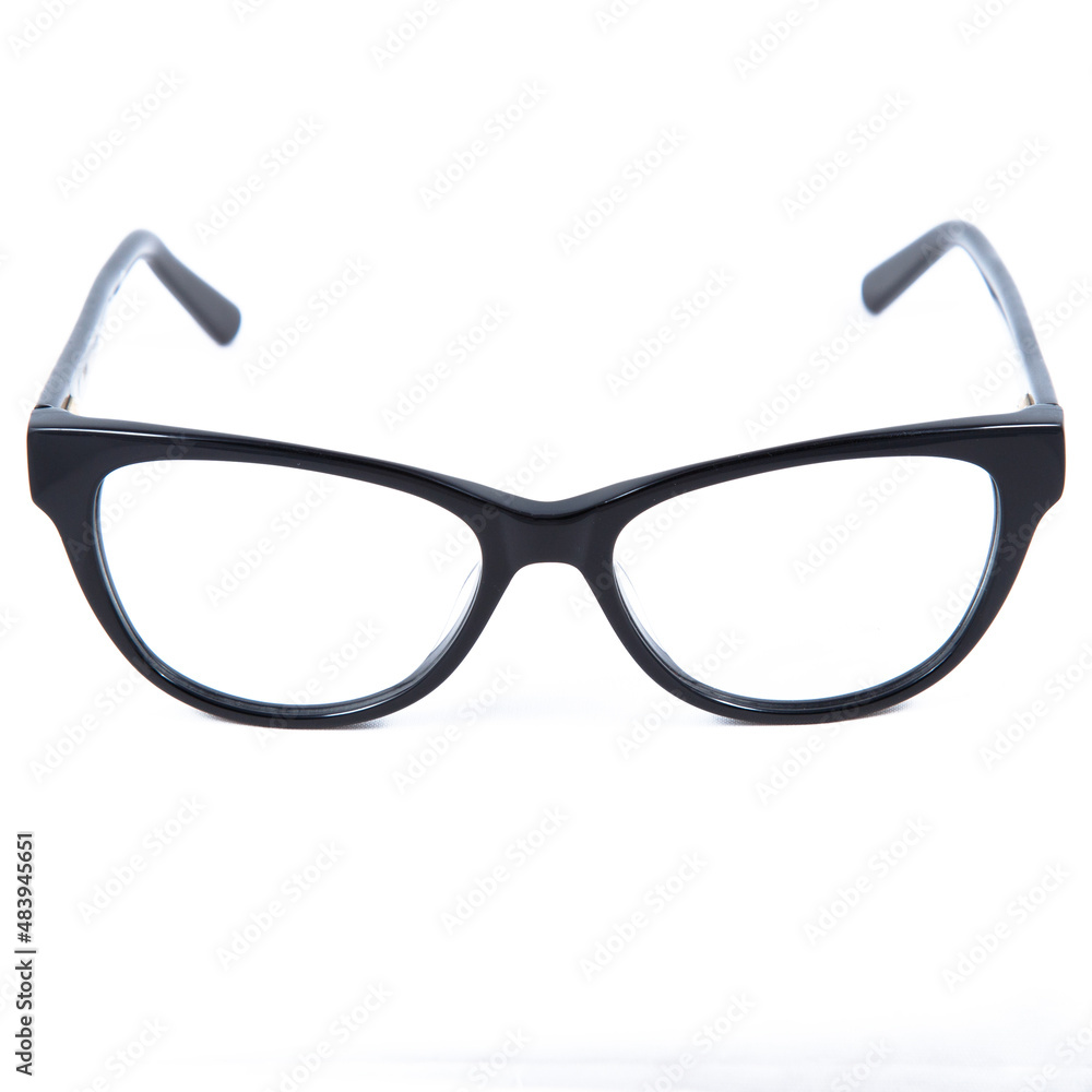 eyeglass frames on a white background. Stylish framed glasses on a white background. eyeglass frames on a white background. Stylish framed glasses on a white background.