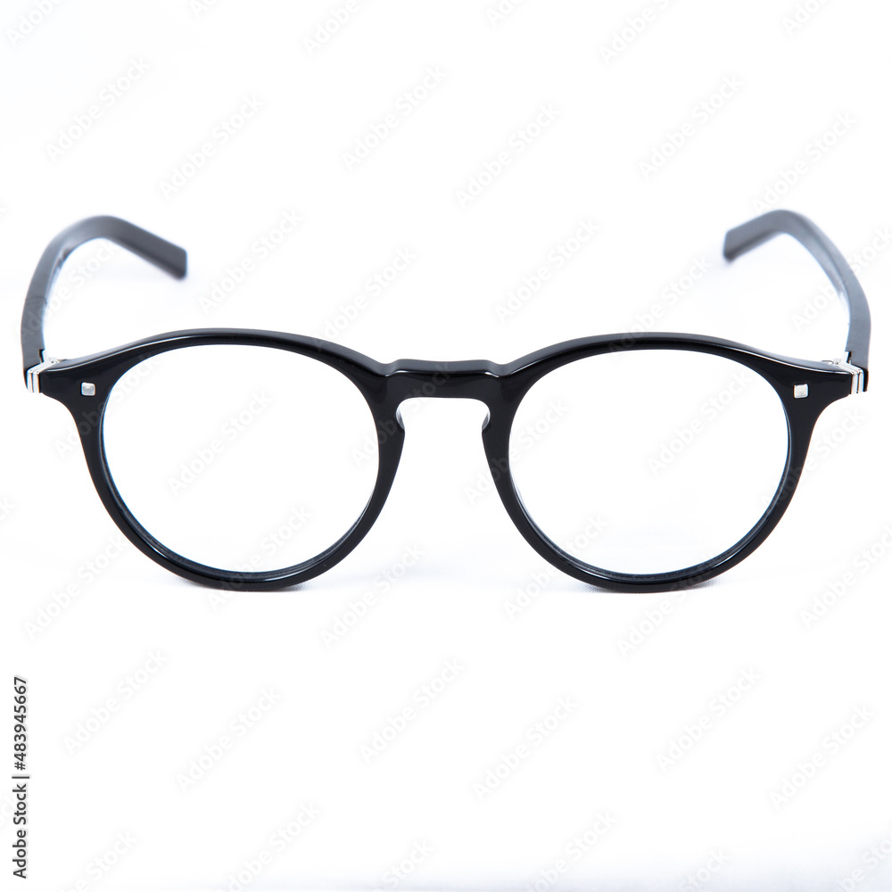 eyeglass frames on a white background. Stylish framed glasses on a white background. eyeglass frames on a white background. Stylish framed glasses on a white background.