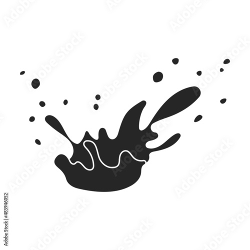 Water splash vector icon.Black vector icon isolated on white background water splash.
