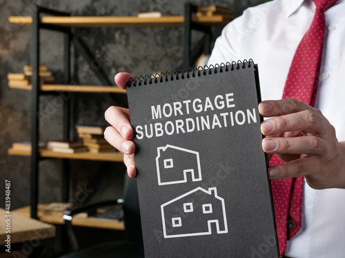 Foto Manager showing black page with inscription Mortgage subordination