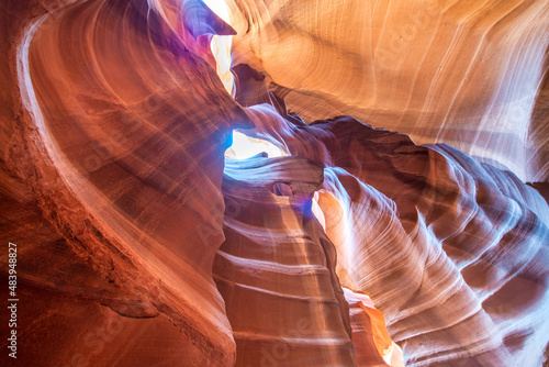 Antelope Canyon sunlight games and rocks - Arizona - USA.
