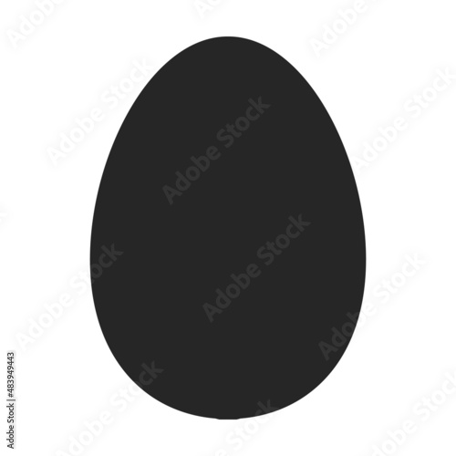 Chocolate egg vector icon. Black vector icon isolated on white background chocolate egg.