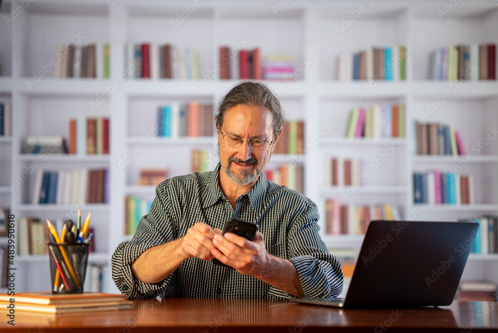 Successful man with phone very excited with success. Successful man with phone very excited with success.