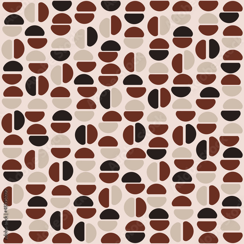Coffee beans vector pattern. Coffee half beans pattern. Vector.