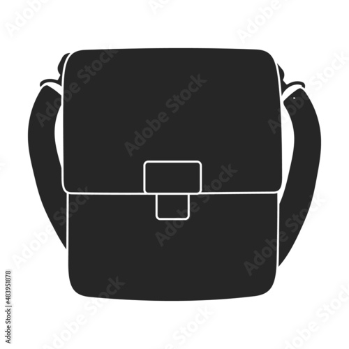 Men bag vector icon.Black vector icon isolated on white background men bag.