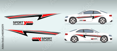 Car side sticker design. Auto vinyl decal template. Suitable for printing or cutting.