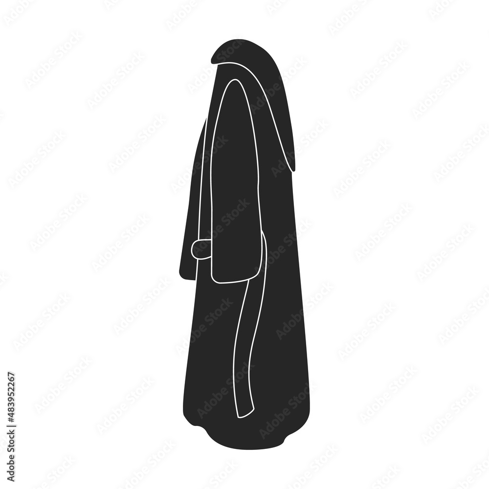 Bathrobe vector icon.Black vector icon isolated on white background bathrobe. Bathrobe vector icon.Black vector icon isolated on white background bathrobe.