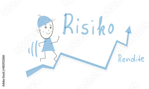 Risiko Rendite Abbildung Grafik Pfeil Steigerung 