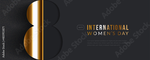 Womens day greeting banner. 8 March holiday background. Vector illustration.