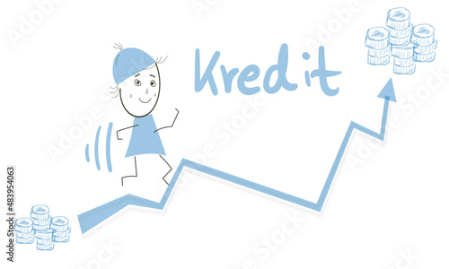 Kredit Zinsen Diagramm Pfeil Anstieg Steigerung 