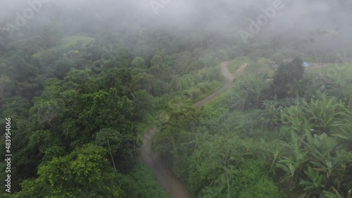Aerial videos from above the atlantic forest in a cloudy day near the coast of Paraty, Rio de Janeio - Brazil photo