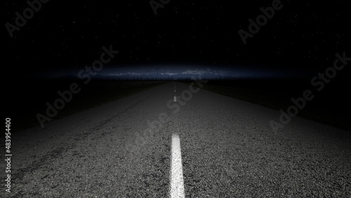 road to horizon by night