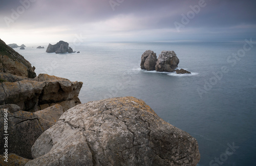 amazing stone formations in the sea coast in Cantabria