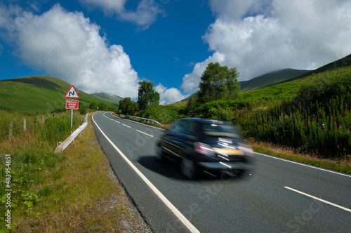 Compact car speeding