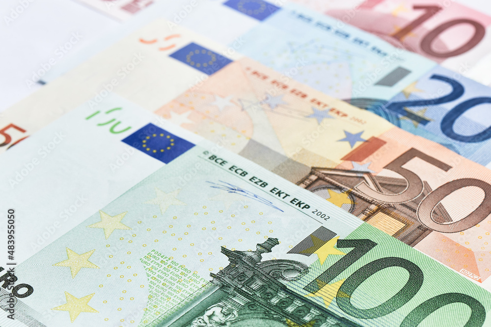 Cash euro banknotes, money background, shallow depth of field Cash euro banknotes, money background, shallow depth of field