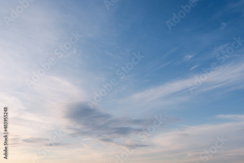 Fototapeta Naklejka Na Ścianę i Meble -  Blue sky with cirrus white clouds. Good for replacing sky.
