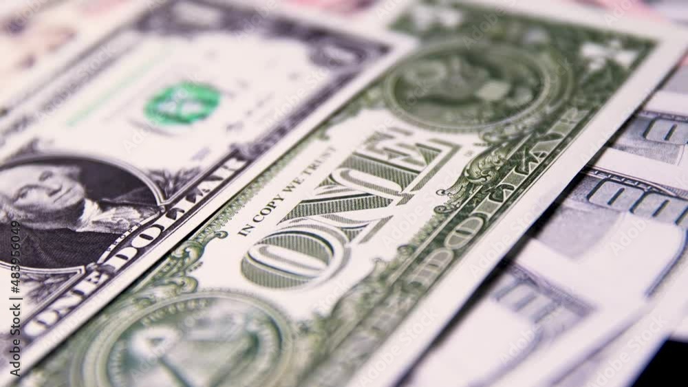 US money currency notes or dollar bills on table US money currency notes or dollar bills on table