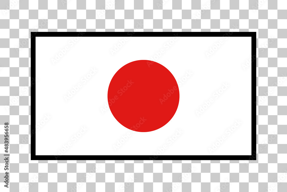 Japanese flag icon isolated on transparent background. Vector. Stock Vector