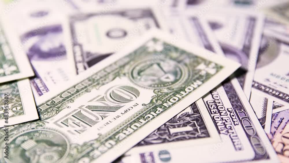 US money currency notes or dollar bills on table US money currency notes or dollar bills on table