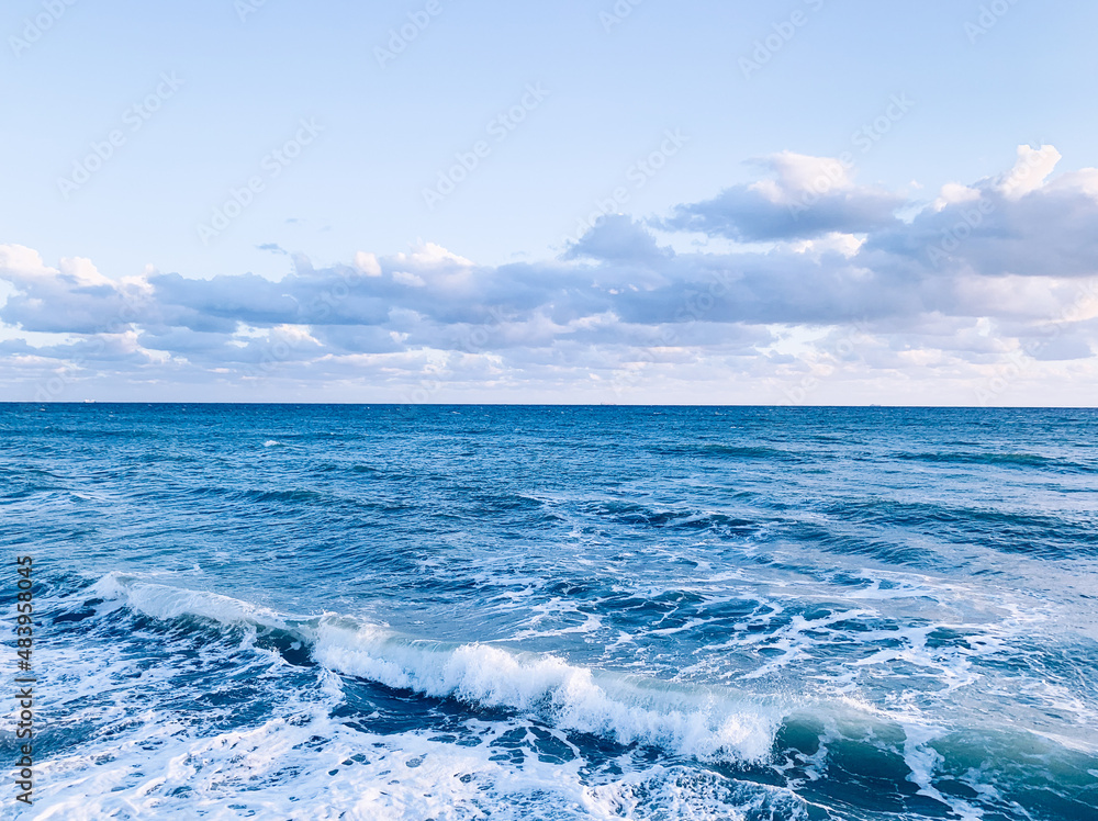 seascape horizon, azure sea water of the sand beach seascape horizon, azure sea water of the sand beach