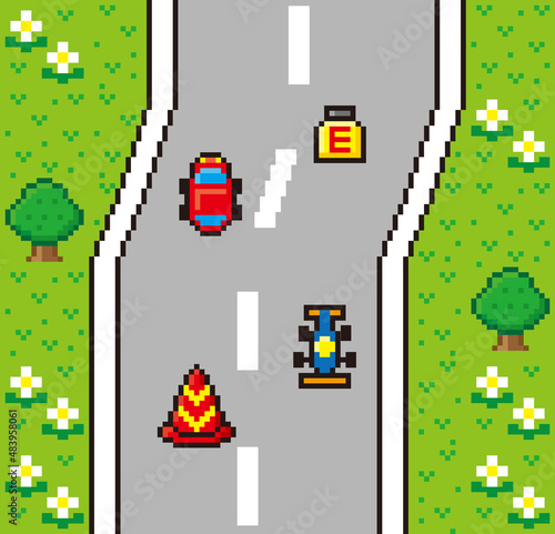 レースゲーム風ドット絵　ミニ