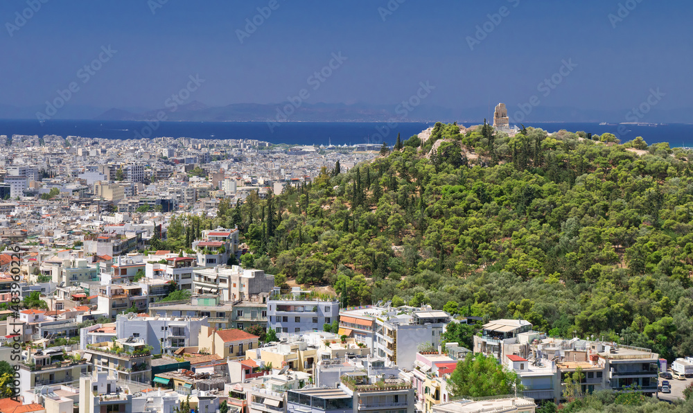 Acropolis hill view to old Athens