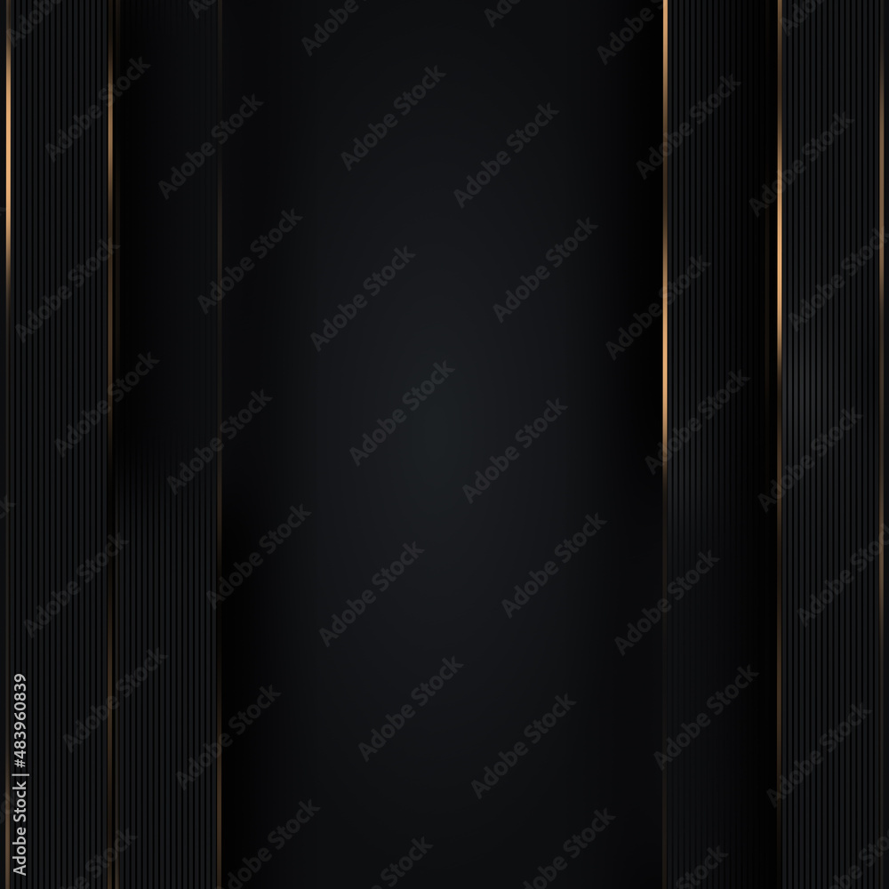 Luxury collection. Black background with golden stripes. Elegant square ...