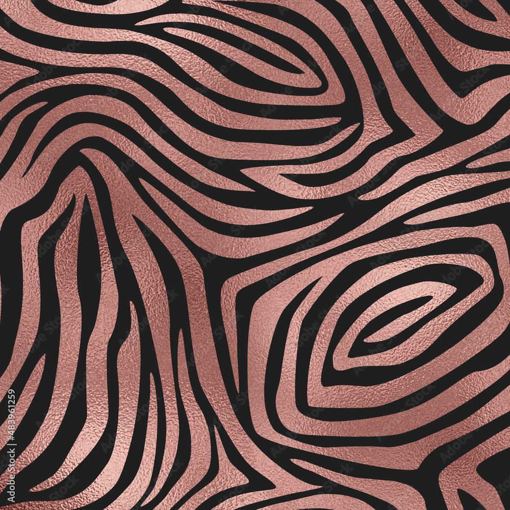 Rose Gold Metallic Animal Print Pattern on Dark Background Texture, Digital Paper Rose Gold Metallic Animal Print Pattern on Dark Background Texture, Digital Paper