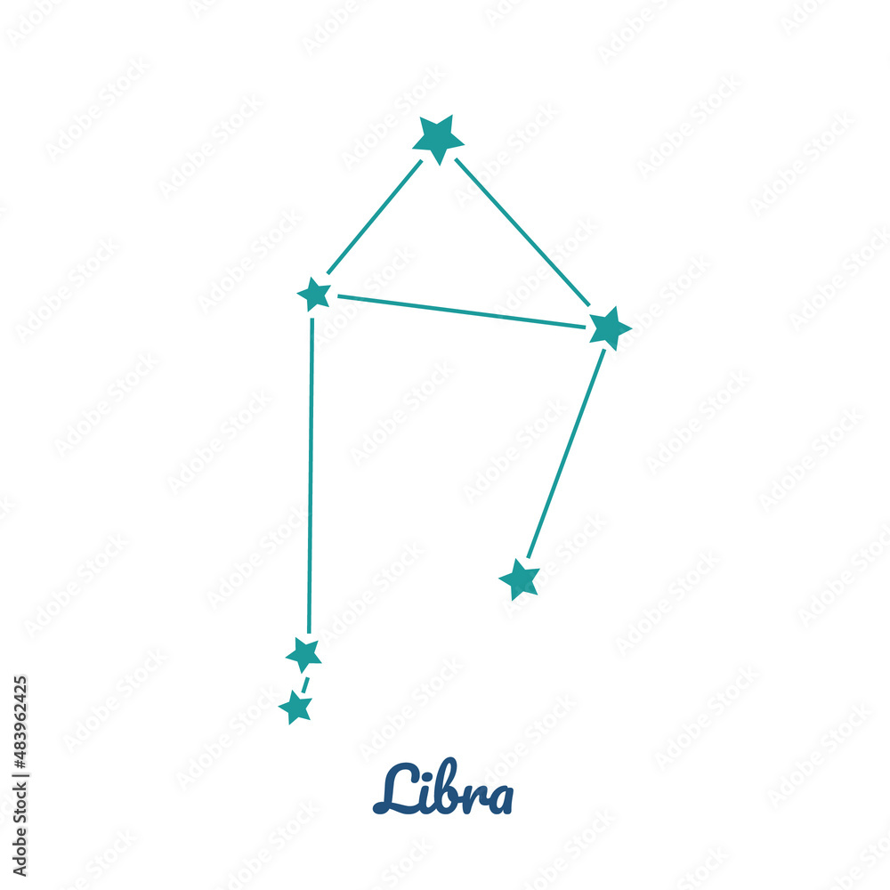Fototapeta premium Libra or scales, zodiac constellation, 88 constellations