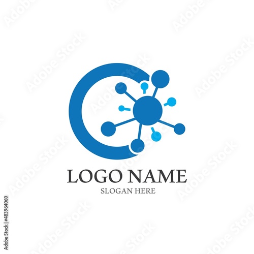 Molecule logo vector illustration design