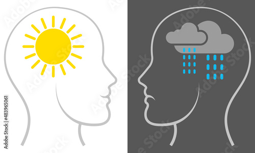 Psychological symbol of good humor and sadness