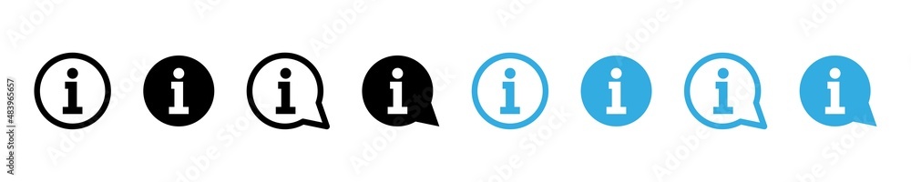 Information icon. Info logo isolated vector symbol. Circle info sign set. Helpdesk banner. Information icon. Info logo isolated vector symbol. Circle info sign set. Helpdesk banner.